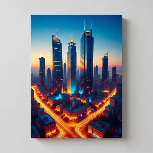 Vibrant Abstract Cityscape | Dynamic Colors & Shapes