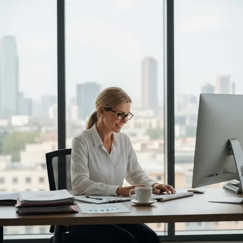 Experienced Caucasian Manager in Modern Office Setting