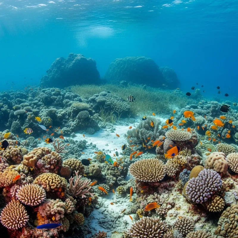 Realistic Caribbean Coral Reef Underwater Landscape Realistic Caribbean Coral Reef Underwater Landscape