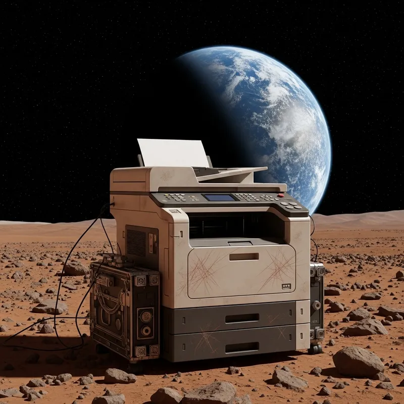 Printer on Mars: Staring at Earth in Cosmic Wonder Printer on Mars: Staring at Earth in Cosmic Wonder