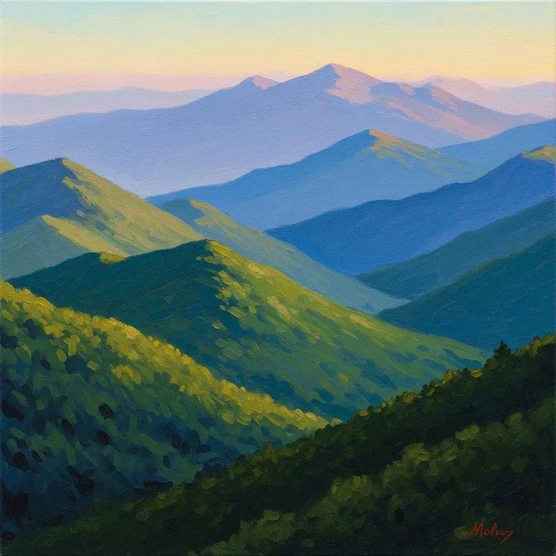 Impressionistic Mountain Landscape - Monet Inspired Art