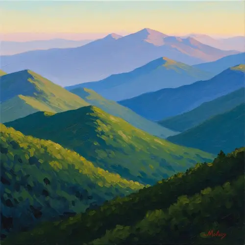 Impressionistic Mountain Landscape - Monet Style Art