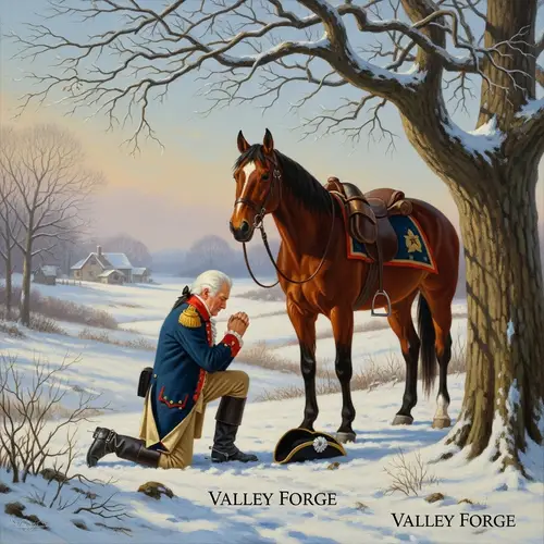 George Washington Kneeling at Valley Forge Painting