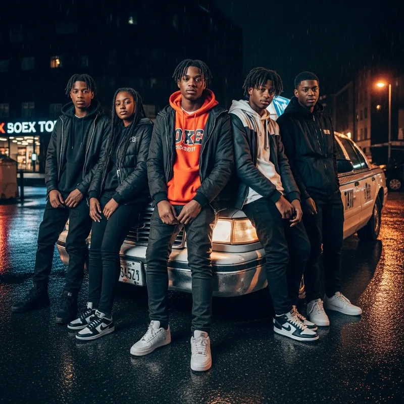 Urban Resilience: African American Teenagers in Streetwear by Vintage Taxi
