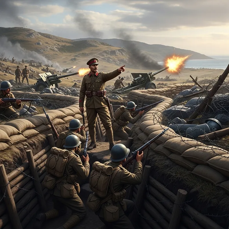 Battle of Canakkale - Realistic Depiction of Ataturk, Comrades-in-Arms