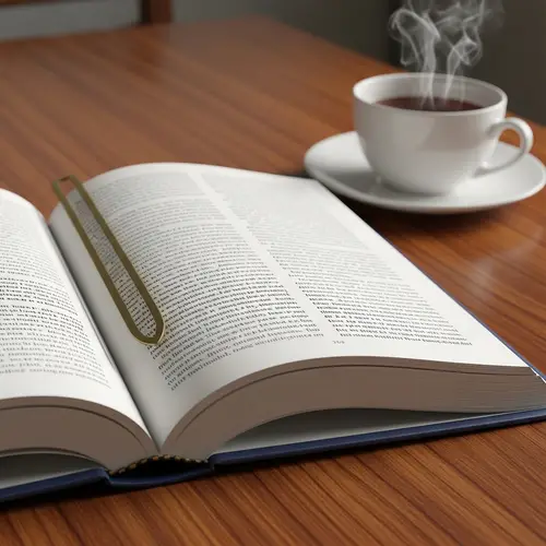 Vintage Book on Polished Wooden Table | Rich Indigo Cover