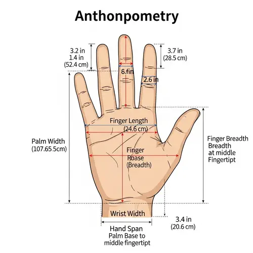 Human Hand Anthropometry | Detailed Measurements in Inches & cm