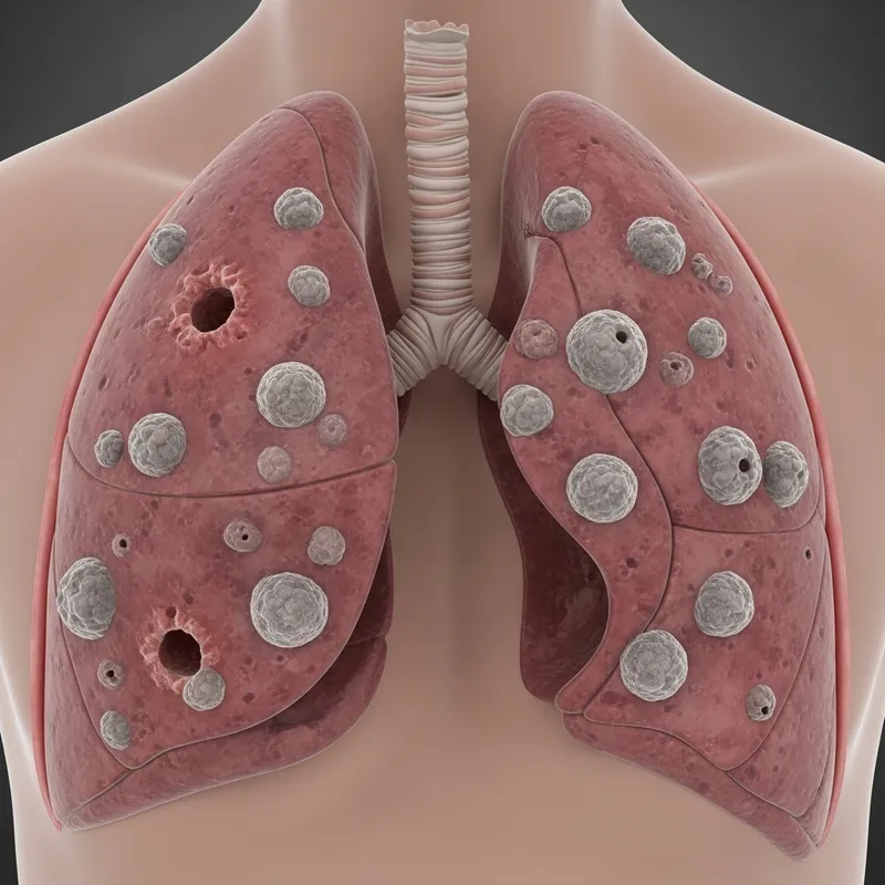 Tuberculosis Infection in Human Lung - An Illustration Tuberculosis Infection in Human Lung - An Illustration