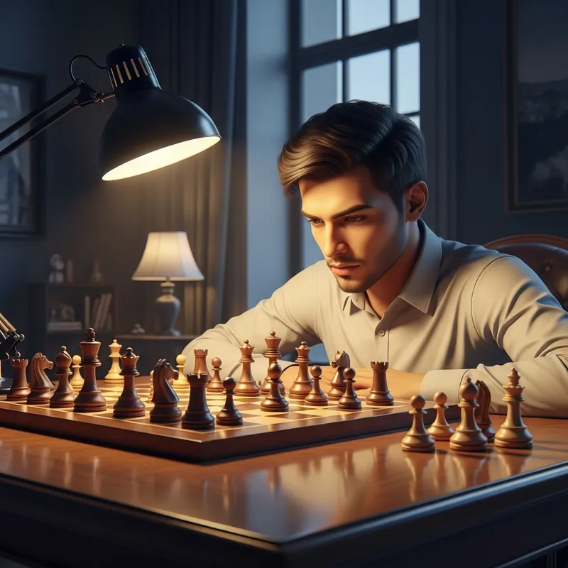 Strategic Chess Player: 3D Illustration of Entrepreneurial Chess Enthusiast Strategic Chess Player: 3D Illustration of Entrepreneurial Chess Enthusiast