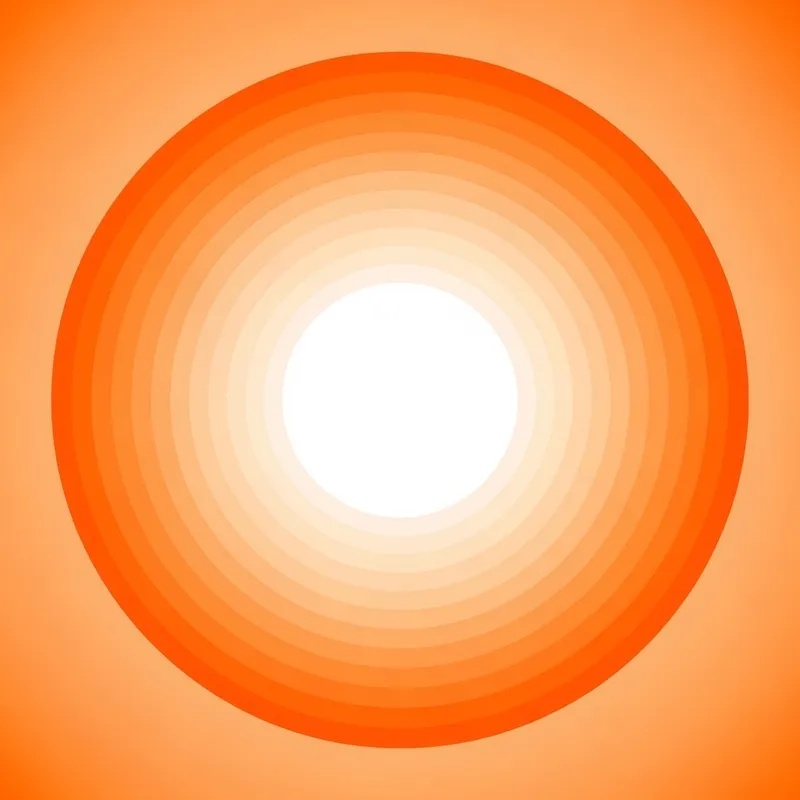 Spiritual Circle: White to Orange Gradient | Symbolizing Spiritual Purity & Influence