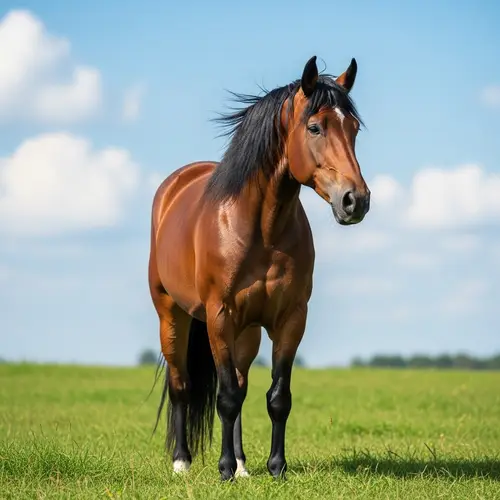 Majestic Stallion in Lush Green Field