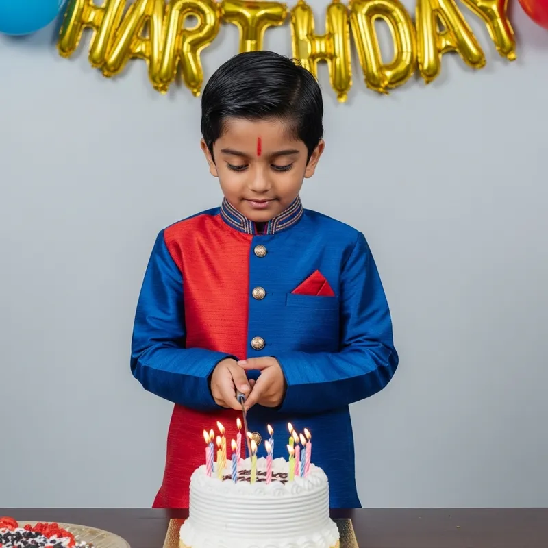 Indian Birthday Boy in Traditional Outfit