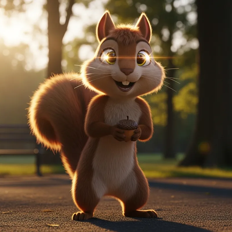 Soft Brown Fur Squirrel Sparkling Bright Eyes