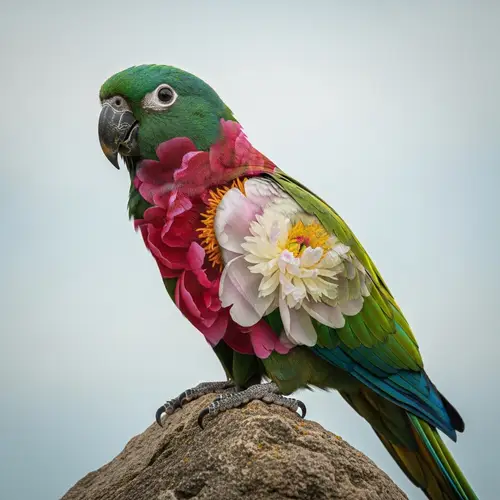 Peony Parrot: Vibrant Fusion of Flower and Bird