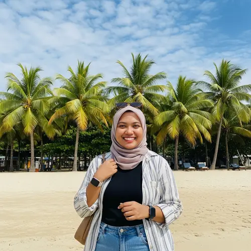 Malay Adult | Beach Portrait with Palm Trees