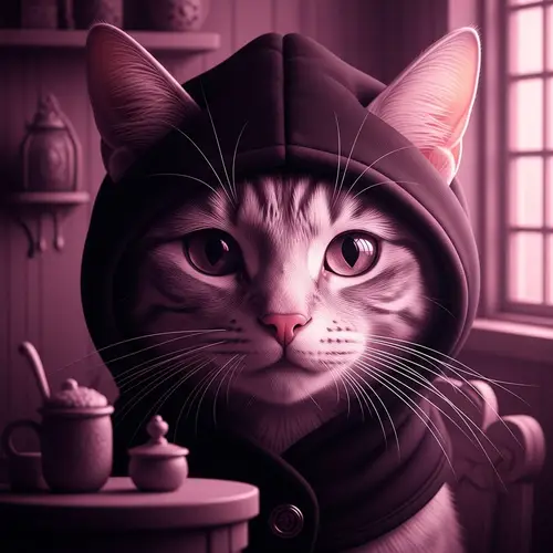 Hyper-Realistic Cat Portrait in Dollcore Style | Pink & Magenta