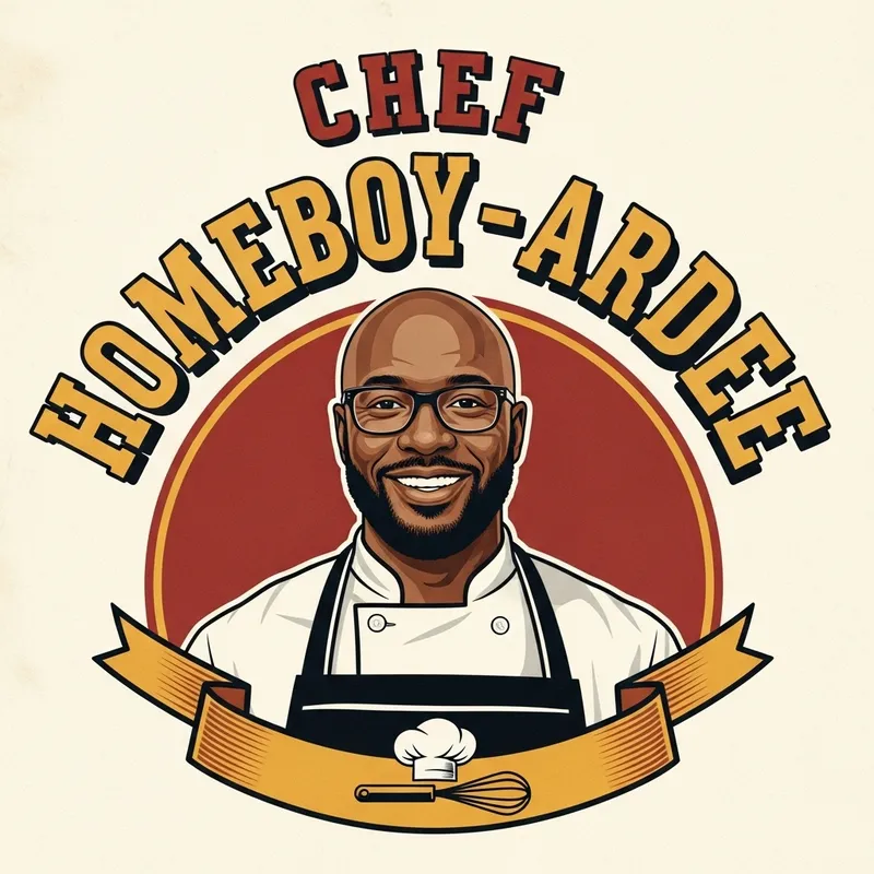 Bald Black Man Chef Logo: Chef Homeboy-ardee Design