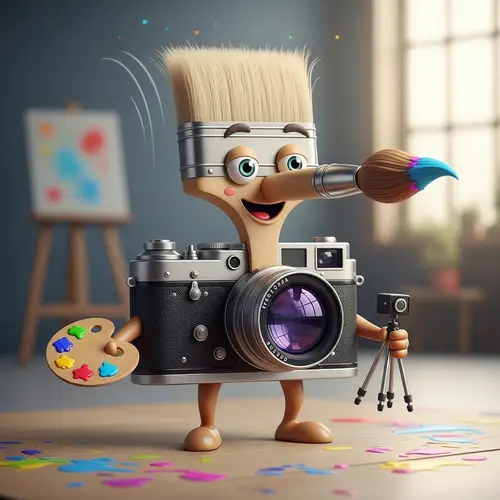 Creative Mascot: Camera and Paintbrush Design