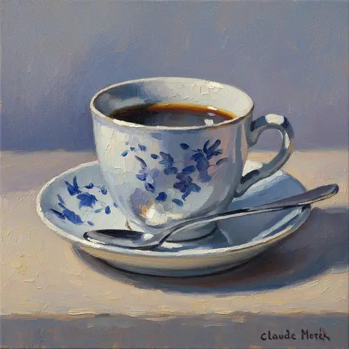 Impressionist Style Still Life of Coffee Cup