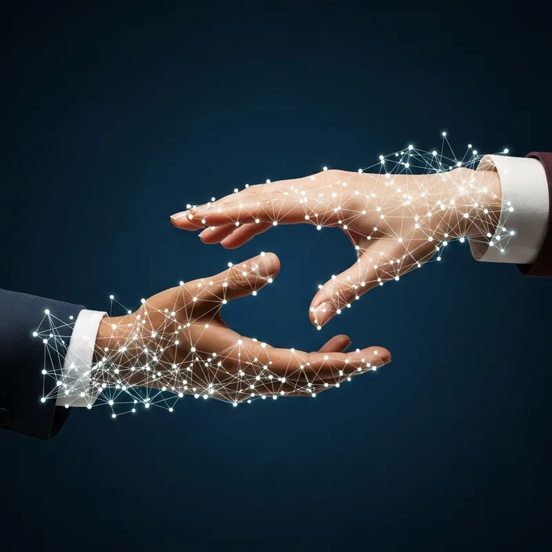 Invisible Hands Interlaced: Abstract Artwork of Trust