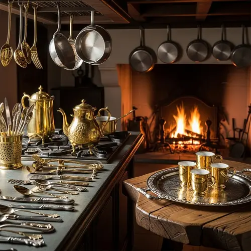 18th Century Gold & Silver Kitchen Utensils