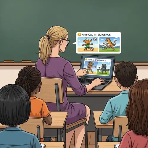 Humorous Animal Sports Images Generated by AI - Educational Scenario