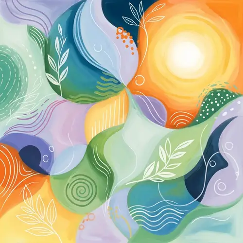 Abstract Wellness Art: Harmonious Colors, Soothing Patterns & Tranquil Shapes