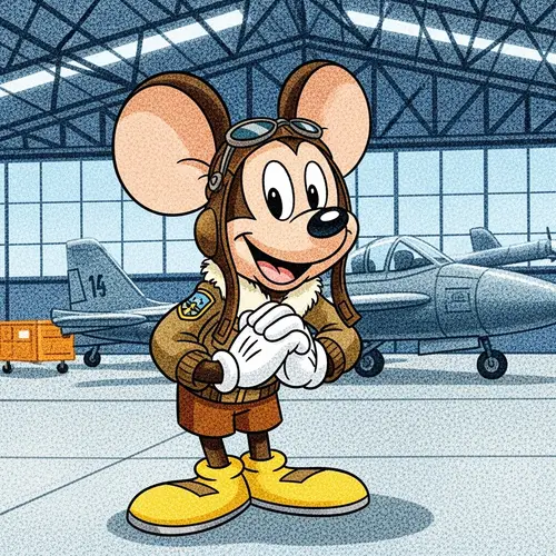 Charming Cartoon Mouse in Aviator Style