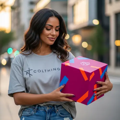 Attractive Woman in Stylish Oversized T-Shirt | Fashionable Clothing Brand