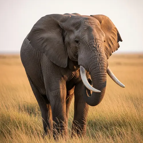 Majestic Elephant in Natural Habitat at Sunset