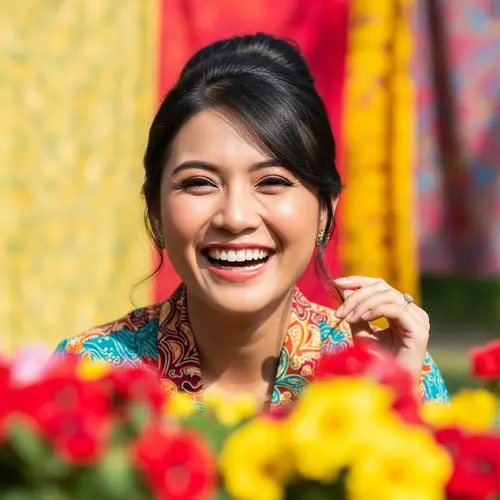 Joyful Malay Woman | Vibrant Colors | Outdoor Happiness
