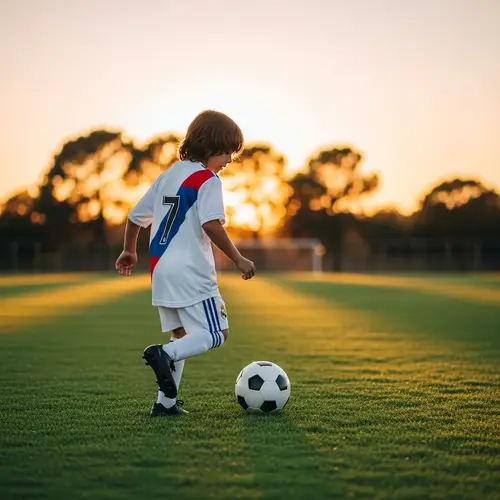 Child Playing Soccer with Madrid Imitate Shirt | Website Name