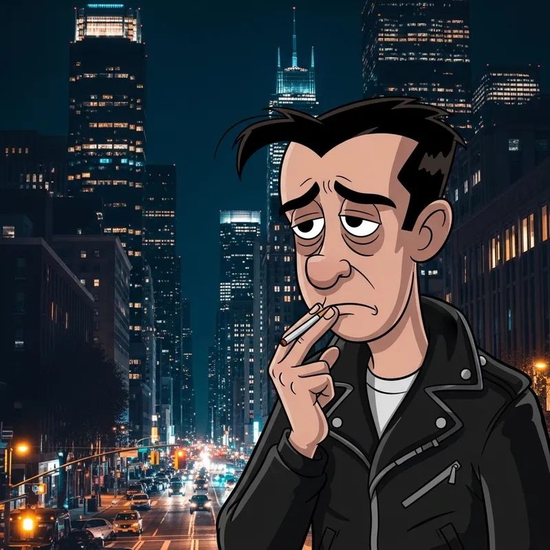 Sad Minion in Leather Jacket - Night City Vibes