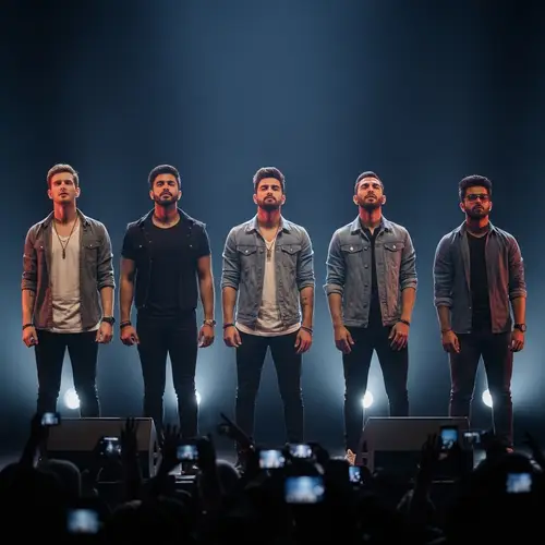 Diverse Indonesian Boy Band Energetic Performance on Stage