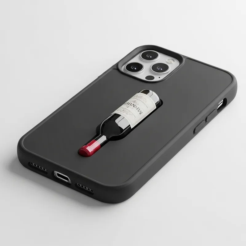 Miniature Wine Bottle in iPhone 15 Pro Max Case