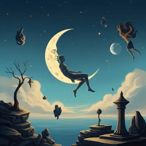 Dreamlike Surreal Moon Art in Luminary Fantasy