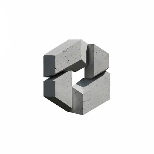Modern Geometric Concrete Logo Design