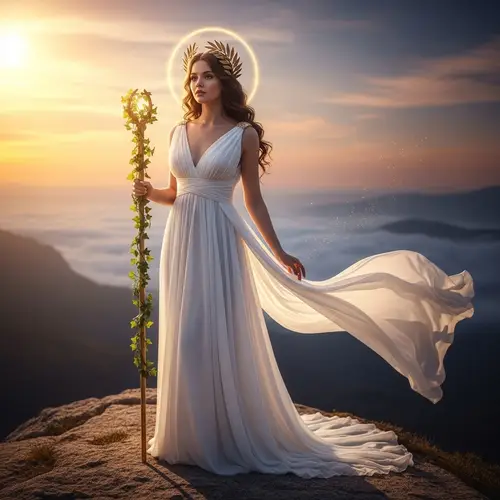 Elegant White Gown Goddess - Stunning Photography Image