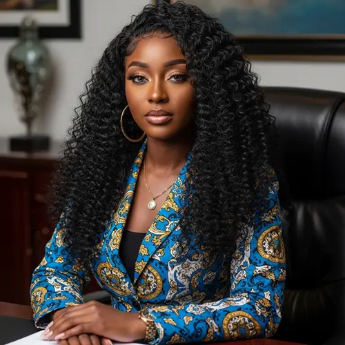 Empowered African Woman in Elegant Business Attire | Professional Portrayal