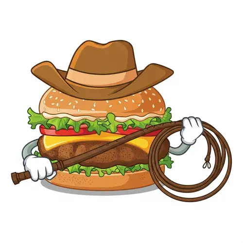 Cowboy Burger with Hat and Whip - Deliciously Unique