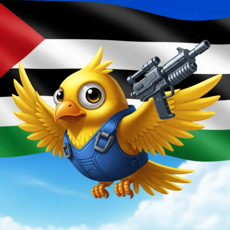 Flappy Bird with Gun and Palestine Flag - Mobile Game Character