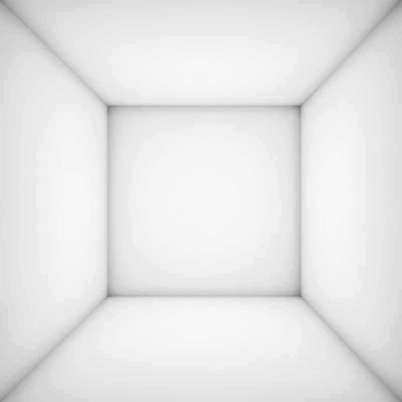 White Box Interior with 3D Graphic Design