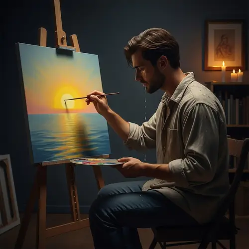 Captivating Sunrise Painting: Sadness & Joy Theme