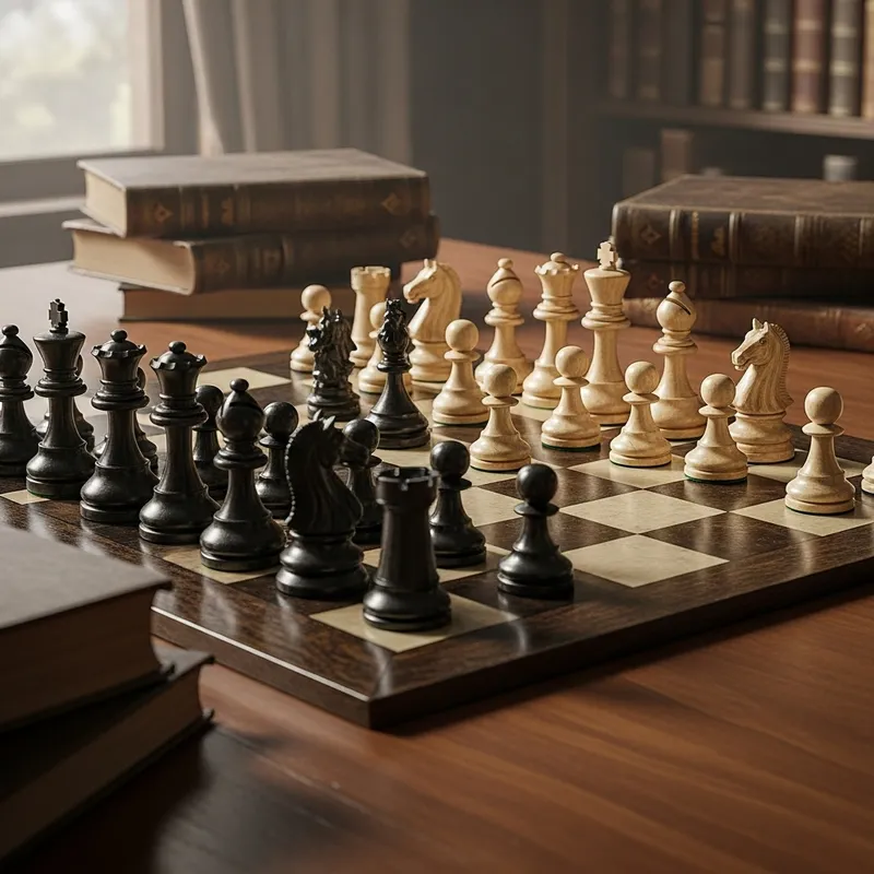 Elegant Chess Set on Polished Board | Masterful Craftsmanship