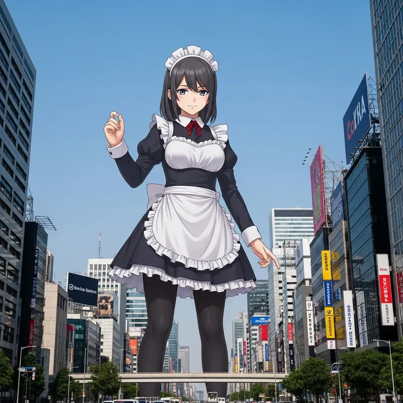Giantess Anime Maid: Comic Book Style Artwork Giantess Anime Maid: Comic Book Style Artwork