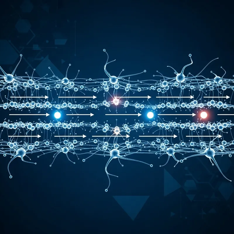 Horizontal Neural Network Illustration Horizontal Neural Network Illustration