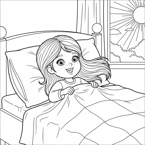 Exciting Day Ahead: Coloring Page for Kids