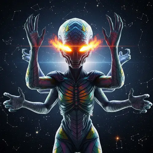 Extraterrestrial Being in Star-burst Nebula