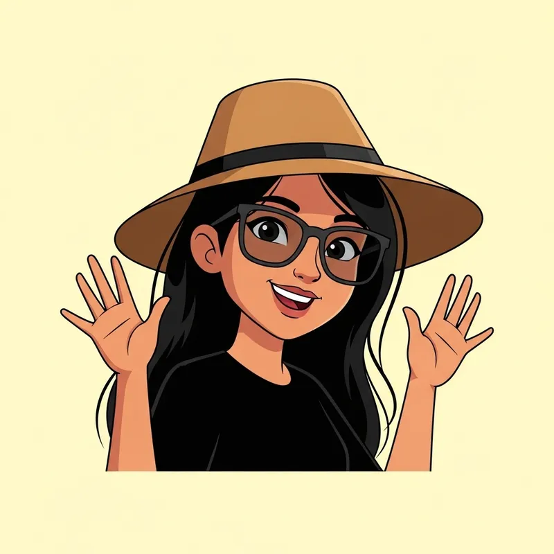 Hispanic Girl Cartoon Character Illustration - Stylish Pose Hispanic Girl Cartoon Character Illustration - Stylish Pose