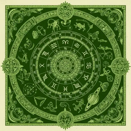 Vedic Astrology Illustration with Ancient Symbolism